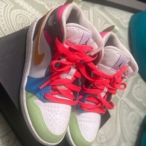 Nike Kids Sneakers - Pink, Green, Blue, Gold Accents